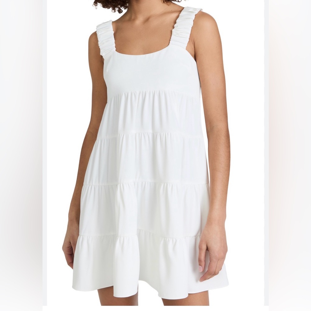 Amanda Uprichard Cream Ruched-Strap Sundress